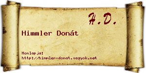 Himmler Donát névjegykártya
